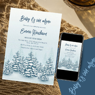 Baby it's cold outside Winter baby shower Invitation