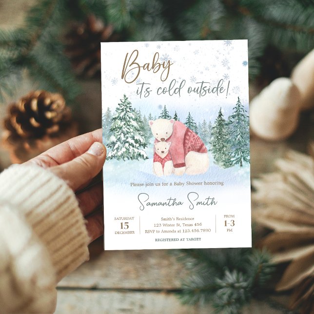 Baby It's Cold Outside Winter Baby Shower Invitation (Winter Baby Shower Invitation)