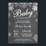 Baby its Cold Outside Winter Baby Shower Invitation<br><div class="desc">Baby its Cold Outside Winter Baby Shower invitation.  White Snowflake. Boy or Girl Baby Shower Invitation. Winter Holiday Baby Shower Invite. Chalkboard Background. For further customization,  please click the "Customize it" button and use our design tool to modify this template.</div>