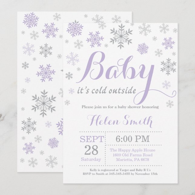 Baby Its Cold Outside Winter Baby Shower Invitation (Front/Back)