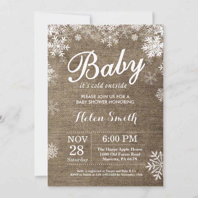 Baby its Cold Outside Winter Baby Shower Invitation (Front)