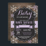 Baby Its Cold Outside Winter Baby Shower Invitation<br><div class="desc">Baby Its Cold Outside Winter Baby Shower Invitation. Boy or Girl Baby Shower Invitation. Winter Holiday Baby Shower Invite. Purple and White Snowflakes. Rustic Wood and Chalkboard Background. For further customization,  please click the "Customize it" button and use our design tool to modify this template.</div>