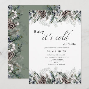 Baby it's cold outside winter baby shower invitation