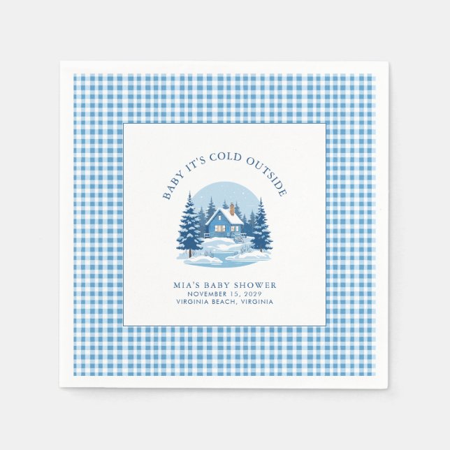 Baby It's Cold Outside Winter Baby Shower  Napkin (Front)