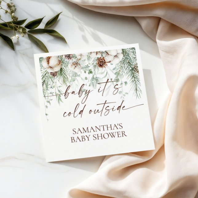 Baby It's Cold Outside Winter Baby Shower Napkin (Creator Uploaded)
