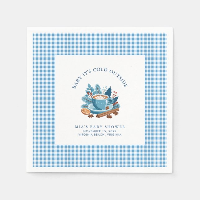 Baby It's Cold Outside Winter Baby Shower  Napkin (Front)