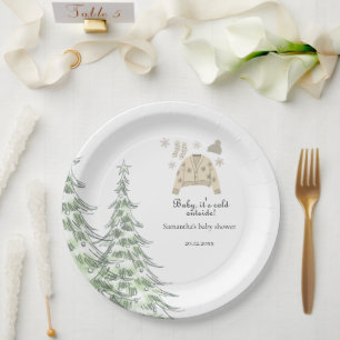 Baby It's Cold Outside Winter baby shower Paper Plate