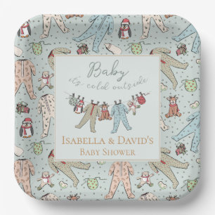 Baby Its Cold Outside Winter Baby Shower Paper Plate