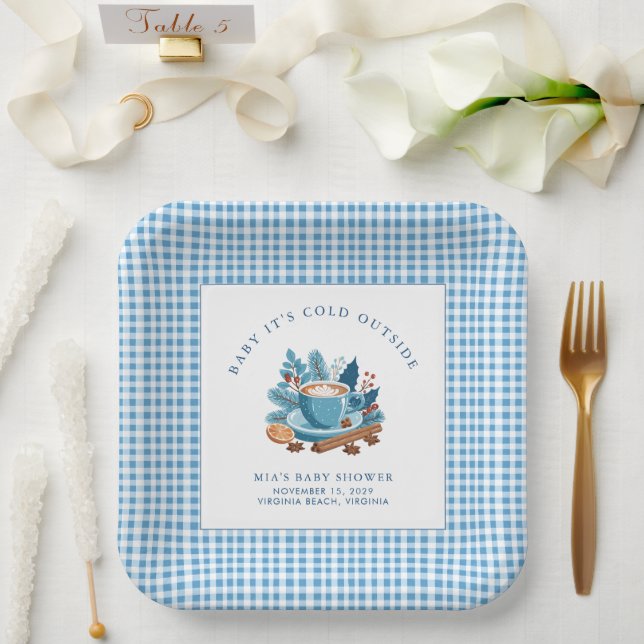 Baby It's Cold Outside Winter Baby Shower  Paper Plate (Wedding)