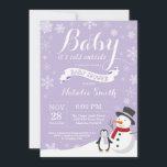 Baby Its Cold Outside Winter Baby Shower Purple Invitation<br><div class="desc">Baby Its Cold Outside Winter Boy or Girl Baby Shower Invitation. Boy or Girl Baby Shower Invitation. Winter Holiday Baby Shower Invite. Purple and White Snowflakes. Snowman. For further customization,  please click the "Customize it" button and use our design tool to modify this template.</div>