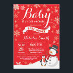 Baby Its Cold Outside Winter Baby Shower Red Invitation<br><div class="desc">Baby Its Cold Outside Winter Boy or Girl Baby Shower Invitation. Winter Holiday Baby Shower Invite. Red and White Snowflakes. Snowman. For further customization, please click the "Customize it" button and use our design tool to modify this template.</div>