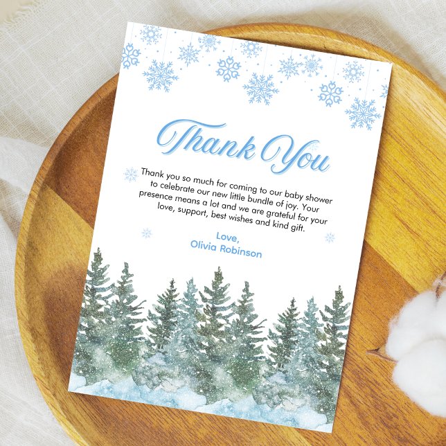 Baby It's Cold Outside Winter Baby Shower  Thank You Card (Snowflakes Baby It's Cold Outside Winter Baby Shower Thank You Card    )