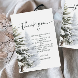Baby Its Cold Outside Winter Baby Shower Thank You Invitation