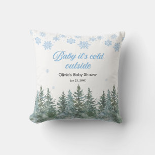 Baby It's Cold Outside Winter Baby Shower Throw Pillow