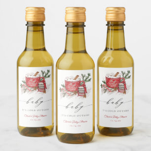 Baby It's Cold Outside Winter Baby Shower  Wine Label