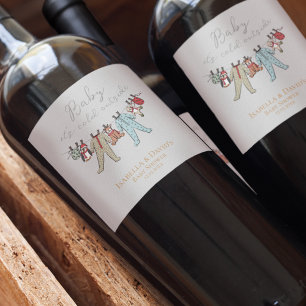 Baby Its Cold Outside Winter Baby Shower Wine Label