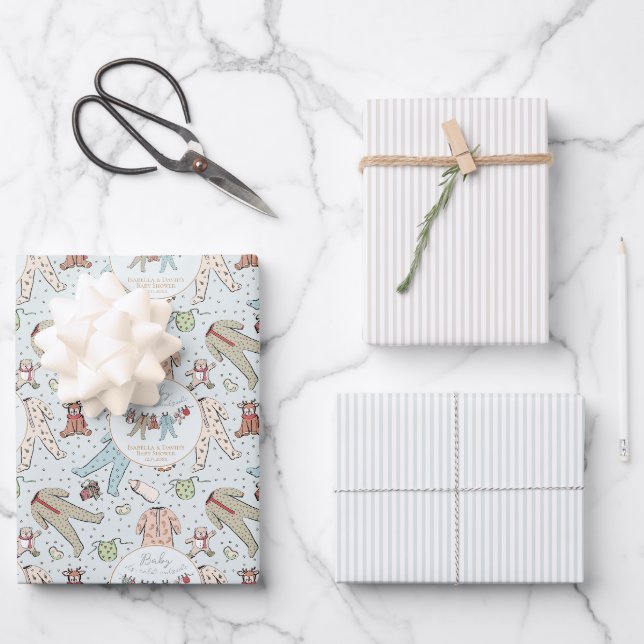 Baby Its Cold Outside Winter Baby Shower Wrapping Paper Sheet (Front)