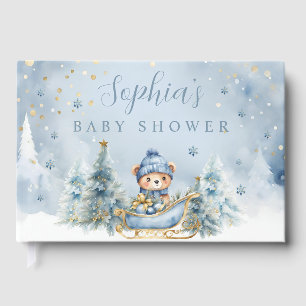 Baby It's Cold Outside Winter Bear Baby Shower Guest Book