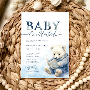 Baby It's Cold Outside Winter Bear Baby Shower Invitation