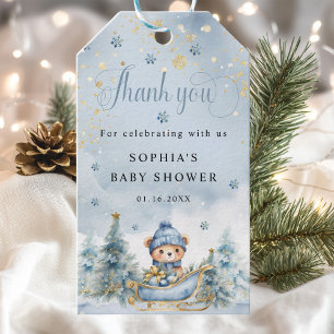 Baby It's Cold Outside Winter Bear Shower Gift Tag
