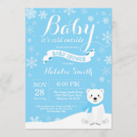 Baby Its Cold Outside Winter Boy Baby Shower Blue