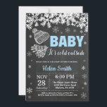 Baby its Cold Outside Winter Boy Baby Shower Invitation<br><div class="desc">Baby its Cold Outside Winter Boy Baby Shower Invitation. White Snowflake. Baby its cold outside Baby Shower invitation. Boy Baby Shower Invitation. Winter Holiday Baby Shower Invite. Christmas Hat and Hand socks. Chalkboard Background. Black and White. For further customization, please click the "Customize it" button and use our design tool...</div>