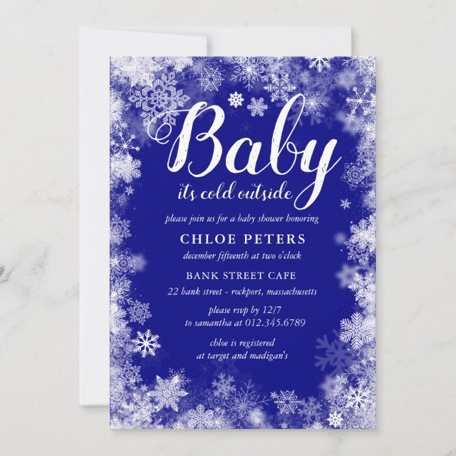 Baby It's Cold Outside Winter Boy Baby Shower Invitation (Front)