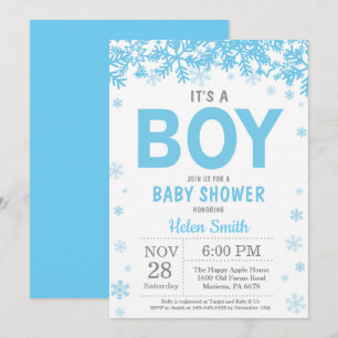 Baby its Cold Outside Winter Boy Baby Shower Invitation