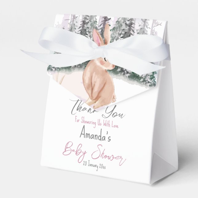 Baby It's Cold Outside winter bunny baby showe Favor Box (Front Side)