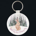 Baby It's Cold Outside winter bunny baby shower Keychain<br><div class="desc">Baby It's Cold Outside winter bunny baby shower favour personalised key chains.</div>