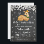 Baby its Cold Outside Winter Deer Baby Shower Invitation<br><div class="desc">Baby its Cold Outside Winter Deer Baby Shower Invitation. White Snowflake. Boy or Girl Baby Shower Invitation. Winter Holiday Baby Shower Invite. Chalkboard Background. Black and White. For further customization,  please click the "Customize it" button and use our design tool to modify this template.</div>