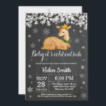 Baby its Cold Outside Winter Deer Baby Shower Invitation<br><div class="desc">Baby its Cold Outside Winter Deer Baby Shower Invitation. White Snowflake. Boy or Girl Baby Shower Invitation. Winter Holiday Baby Shower Invite. Chalkboard Background. Black and White. For further customization,  please click the "Customize it" button and use our design tool to modify this template.</div>