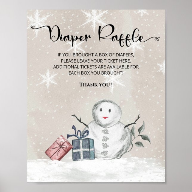 Baby it's cold outside winter diaper raffle poster (Front)