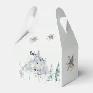 Baby Its Cold Outside Winter Evergreen Baby Shower Favor Box