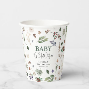 Baby It's Cold Outside Winter Foliage Baby Shower Paper Cups