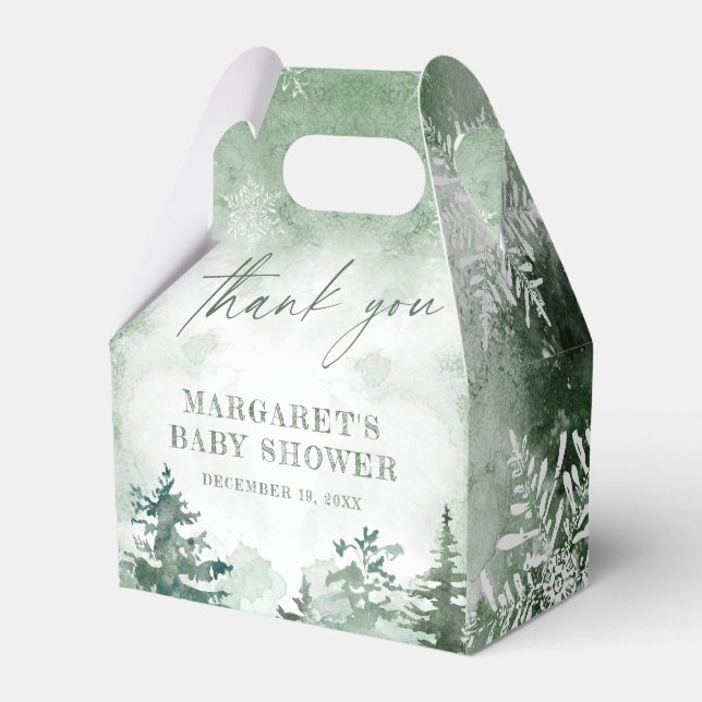 Baby It's Cold Outside Winter Forest  Favor Box (Front Side)