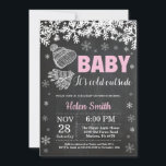 Baby its Cold Outside Winter Girl Baby Shower Invitation<br><div class="desc">Baby its Cold Outside Winter Girl Baby Shower Invitation. White Snowflake. Baby its cold outside Baby Shower invitation. Girl Baby Shower Invitation. Winter Holiday Baby Shower Invite. Christmas Hat and Hand socks. Chalkboard Background. Black and White. For further customization, please click the "Customize it" button and use our design tool...</div>