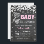 Baby its Cold Outside Winter Girl Baby Shower Invitation<br><div class="desc">Baby its Cold Outside Winter Girl Baby Shower Invitation. White Snowflake. Baby its cold outside Baby Shower invitation. Girl Baby Shower Invitation. Winter Holiday Baby Shower Invite. Christmas Hat and Hand socks. Chalkboard Background. Black and White. For further customization, please click the "Customize it" button and use our design tool...</div>