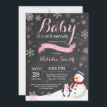 Baby Its Cold Outside Winter Girl Baby Shower Invitation<br><div class="desc">Baby Its Cold Outside Winter Girl Baby Shower Invitation. Girl Baby Shower Invitation. Winter Holiday Baby Shower Invite. Pink and White Snowflakes. Snowman and Chalkboard Background. For further customization,  please click the "Customize it" button and use our design tool to modify this template.</div>