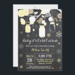 Baby its Cold Outside Winter Mason Jar Baby Shower Invitation<br><div class="desc">Baby its Cold Outside Winter Mason Jar Baby Shower Invitation.  Boy or Girl Baby Shower Invitation. Yellow and White Snowflakes. Mason Jar. Floral Flowers. String Lights. Chalkboard Background. Black and White. For further customization,  please click the "Customize it" button and use our design tool to modify this template.</div>