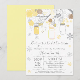 Baby its Cold Outside Winter Mason Jar Baby Shower Invitation