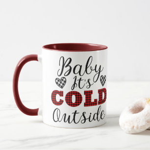 Baby It's Cold Outside Winter Plaid Mug