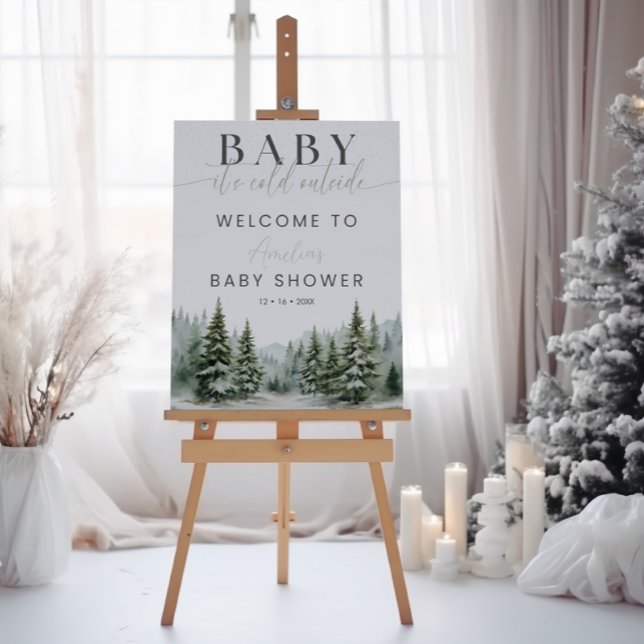 Baby It's Cold Outside Winter Shower Welcome Sign (Creator Uploaded)