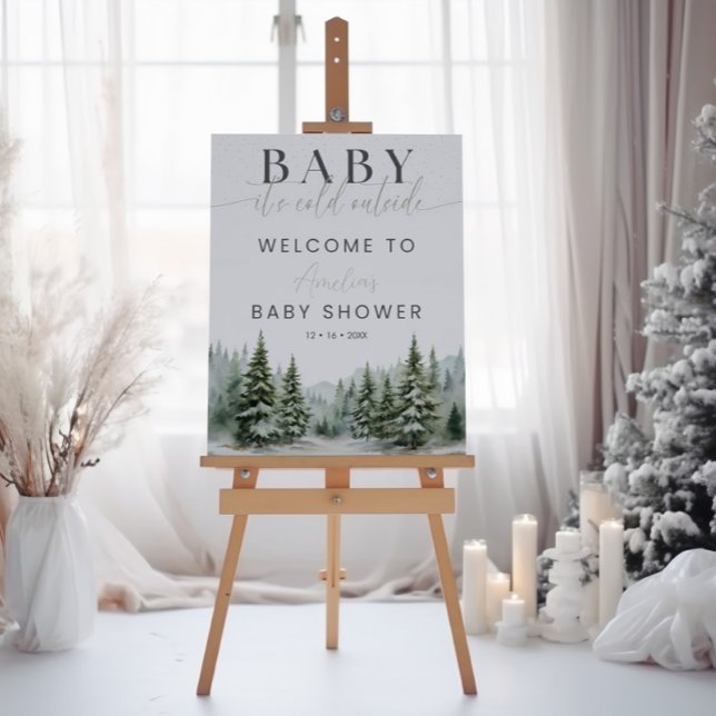 Baby It's Cold Outside Winter Shower Welcome Sign (Creator Uploaded)