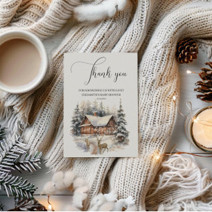 Baby It's Cold Outside Winter Snow Deer  Thank You Card