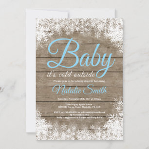 Baby Its Cold Outside Winter Snowflake Baby Shower Invitation