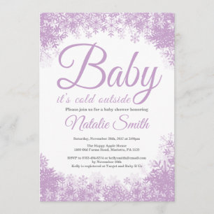 Baby Its Cold Outside Winter Snowflake Baby Shower Invitation