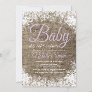 Baby Its Cold Outside Winter Snowflake Baby Shower Invitation