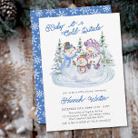 Baby it's Cold Outside Winter Snowman Baby Shower Invitation<br><div class="desc">Snowman Baby Shower invitation lettered with "baby it's cold outside" in a colour palette of blue and white. Cute watercolor design with trio of merry snowmen surrounded by christmas trees. The winter holiday season invite has snowflakes on the back and curly typography.</div>