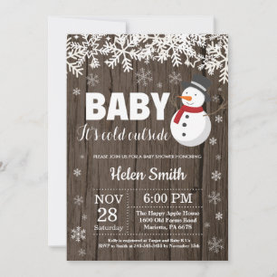 Baby its Cold Outside Winter Snowman Baby Shower Invitation